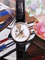 Montre-bracelet mécanique automatique de luxe haut de gamme en émail Grand Feu, en cuir d'alligator véritable, avec tourbillon et art dessiné à la main