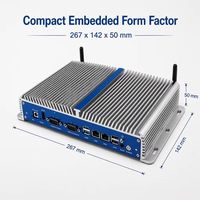 Mini-ordinateur industriel embarqué avec prise en charge de la carte SIM et du Wi-Fi, processeur Intel Core i5, conception sans ventilateur pour la collecte de données à distance - En stock
