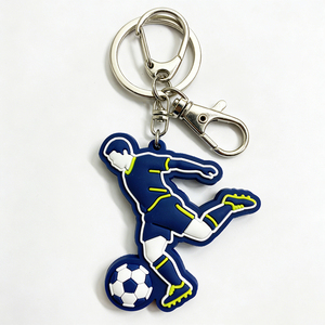 Football Touchdown Customizable Rubber PVC Stainless Steel 3D Keychain Set Sports Event Gifts