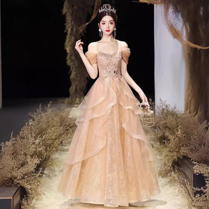 Evening Dress Ball Gown Sweetheart Neckline Empire Waist Khaki Floral Print 3D Patterns For Banquet Coming Of Age Ceremony - Product Image 3