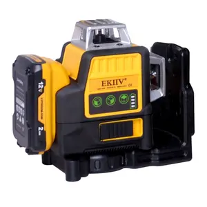 China Factory Digital 12 lines 3d cheap rotating 360 green beam self leveling laser level with suitcase