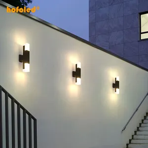 Applique da parete per esterni moderna a LED nera portico porta d'ingresso per esterno impermeabile lampada a lanterna da parete