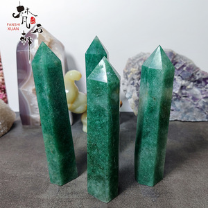 Fanshi-toptan yüksek kalite yeşil çilek şekilli altıgen prizma büyük sonrası cilalı kristal zanaat ev dekorasyon - Product Image 3