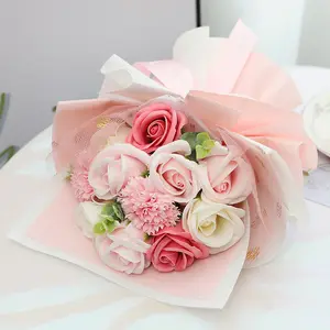 High Quality Soap Flower Bouquet Hande Made Soap Flower Valentine Soap Flower Box Gift