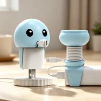 Enrouleur de câble en forme de pieuvre mignon pour chargeur, organisateur et support de câble flexible en silicone pour câble de données USB de téléphone