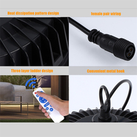 Lampu Sorot Tenaga Surya Tahan Lama untuk Gudang, Lampu Gantung Tenaga Surya 150w 200w IP65 Lampu LED Soar UFO