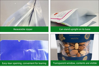 Sacs à fermeture éclair personnalisés en gros avec fenêtre transparente, résistants à l'humidité, impression et plastification de haute qualité pour noix et chocolat