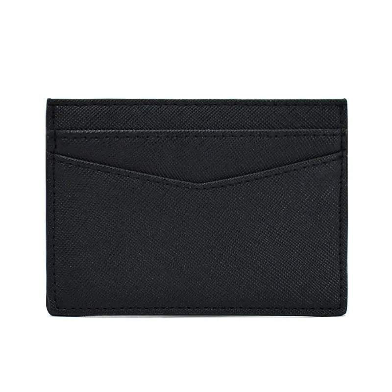 Ysure Custom Logo Personalized Letter Low MOQ Slim Wallet Saffiano Leather Card Holder