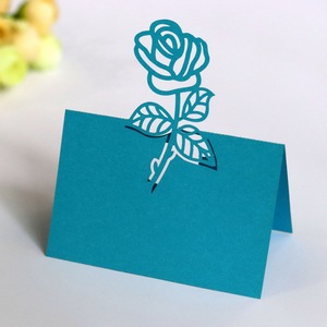 Rosa de corte láser tarjetas de lugar de fiesta de favores de la boda de la tarjeta Decoración - Product Image 4