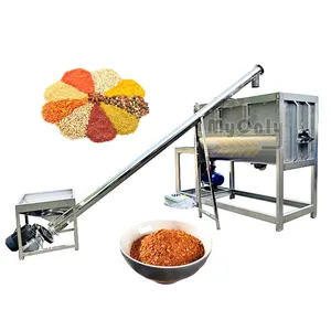 Soil Dispersion Spice Blender Machine Mushroom Stainless Steel Horizontal Ribbon Mixer for Powder