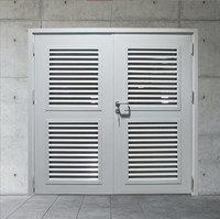 Porte de ventilation à double battant en acier sur mesure, isolée thermiquement, thermolaquée, marque Xinsheng, pour salle d'équipement