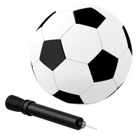 Ballon de football taille 4 avec pompe - Noir et blanc 8 oz Ballon d'entraînement et de match pour enfants, jeunes et adultes (Pack 1)