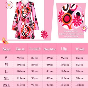 Mujeres Hippie disfraz Halloween carnaval fiesta vestidos mujeres Disco 70s 39s baile conjunto pendiente collar diadema vestido - Product Image 2