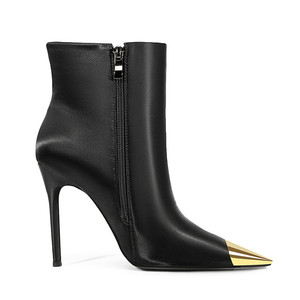 Nuovi Stivaletti da Donna Faction con Punta Affusolata e Tacco Alto, Chiusura ZIP, Suola in Gomma, Decorazioni Metalliche, Autunno Inverno, Aumento Altezza - Product Image 4