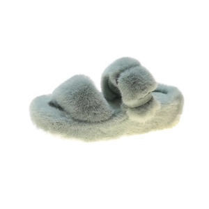 Pantoufles d'intérieur en fourrure de vison blanc pour femme, tendance et moelleuses, pour l'hiver - Product Image 2