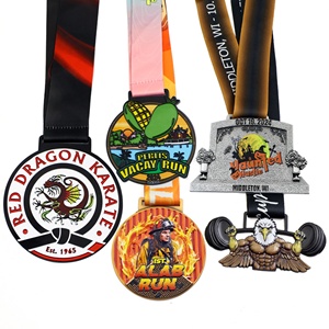 ระบบเหรียญรางวัลแบบกำหนดเองพร้อมริบบิ้นที่ถอดออกได้สำหรับสโมสรกีฬาหลายประเภทและชุดการแข่งขันประจำปี - Product Image 2