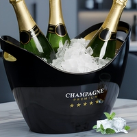 Grand seau à glace noir 2,5 l, contenant pour céréales, fêtes, barbecue, pique-nique, neuf