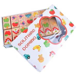 Le plus chaud 28 pièces en bois fruits voiture appariement jardin dominos jouet éducatif pour enfants bois enfants blocs drôles ensemble <span class=keywords><strong>Domino</strong></span> jouet bloc - Product Image 6