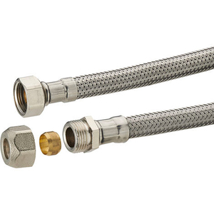 Manguera flexible de acero inoxidable con bicono hembra 50cm 1/2 X bicono 10 para fines de herramientas de torneado - Product Image 4