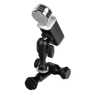 Portable Black ABS Handheld Microphone USB Recording Lightweight Wireless Mono with Speaker and LED Display Nano Sound Card