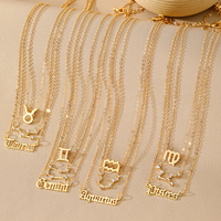 Nouveau Collier Pendentif Diamant Constellations Tendance pour Femme, Ensemble de Bijoux Or Horoscope Cristal Signe Astrologique