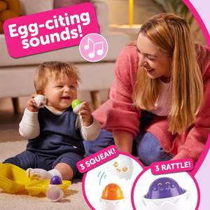 JOYSUNTOYS Juguetes <span class=keywords><strong>de</strong></span> Viaje para Bebés, Huevos Sorpresa con Sonido, Plástico, Juegos <span class=keywords><strong>de</strong></span> Clasificación y Emparejamiento para Niños Pequeños, Juguetes Sensoriales, Coordinación Mano-Ojo, 0-24 <span class=keywords><strong>Meses</strong></span> - Product Image 4