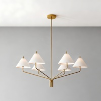Lustre nordique en fer doré pour salon et chambre à coucher, style rétro américain, villa, éclairage LED