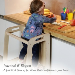 Tour d'apprentissage en bois tour d'enfant en bas âge aide de cuisine enfants chaise haute écologique moderne en bois massif bébé <span class=keywords><strong>Roking</strong></span> chaise bois 10 pièces - Product Image 3