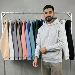 Poids lourd 350g 52% coton 48% polyester Couple vêtements grande taille surdimensionné bouffée impression hommes sweats à capuche zippés - Product Image 1