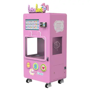自動綿自動販売機綿菓子を販売する砂糖付きの新しいデザインの綿菓子機