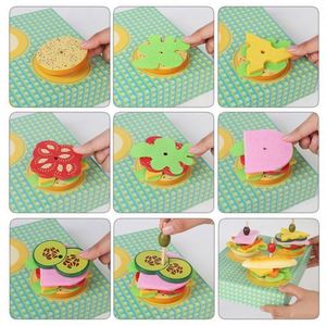 Jouets en bois pour empiler les sandwichs, cadeau de Noël ou d'anniversaire pour les tout-petits, jeu de cuisine d'imitation, ensemble de restauration rapide - Product Image 5