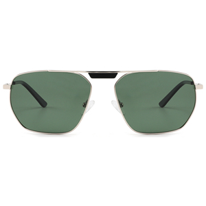 Gafas de Sol de Piloto, Montura Completa Rectangular Dorada, Lentes Marrones, Protección UV400, Unisex, para Adultos, para Exteriores - Product Image 6