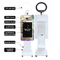 Machine logicielle de cabine photo miroir de selfie de mariage cabine photo miroir magique tactile interactif avec appareil photo intégré et imprimante