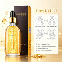 Sérum facial à l'acide hyaluronique et aux flocons d'or 24 carats 100 ml, niacinamide, collagène, éclaircissant, lissant, réparateur de la barrière cutanée, anti-âge