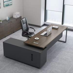Muebles de Oficina Comerciales al por Mayor, Mesa de Oficina con Gran Espacio de Almacenamiento, Escritorio Moderno en Forma de L para Gerente, <span class=keywords><strong>Director</strong></span> o Jefe - Product Image 3