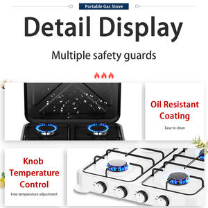 Yüksek kalite 4 brülör ticari mutfak gaz sobası ağır dökme demir masa üstü kapak açık ev için taşınabilir dört ocak - Product Image 6