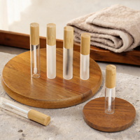 Tube de mascara vide transparent de 10 ml en bambou et bois avec brosse, idéal pour les maquilleurs, les passionnés de beauté et les tubes de brillant à lèvres de voyage