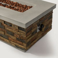 Table de feu au propane moderne de style libre, foyer extérieur avec construction en acier Corten, chauffage 50000 BTU pour jardin et fêtes