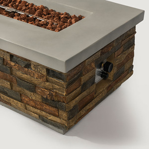 Modern Free Style Propane Gas <b>Fire</b> <b>Table</b> Outdoor <b>Fire</b> <b>Pit</b> with Corten Steel Construction 50000BTU Heating for Garden & Party Use - Product Image 2