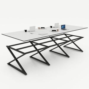 <b>Simple</b> Style Multi-person <b>Desk</b> Conference Room <b>Desk</b> Cross Design <b>Simple</b> Training Table - Product Image 3
