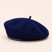 Béret Confort Doux en Feutre Noir Personnalisable avec Logo – Style Français, Idéal pour Artistes, Usage Quotidien, Chic Décontracté, Vente en Gros OEM