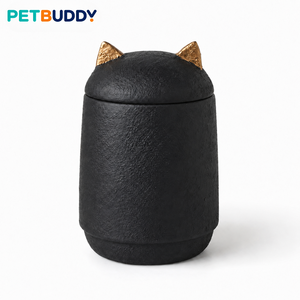 Pink Resin Pet Memorial <b>Urn</b> <b>Cat</b> Ear Keepsake Jar Shatter Resistant Waterproof Ash Container for <b>Cats</b> and Dogs - Product Image 1