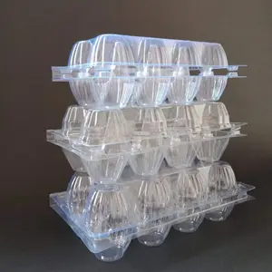 Boîtes à œufs recyclables jetables personnalisées en plastique PET transparent avec couvercles