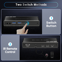 4K120Hz 8k60Hz USB C KVM Switch 2x1 Kvm Switch Usb c 2 Ordinateur 1 Moniteur avec PD 100W 2 X1 hdmi Kvm Switch