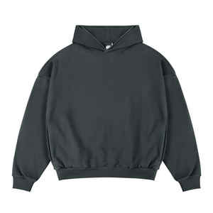 Sudadera con capucha con logotipo personalizado de alta calidad 400gsm algodón Terry hombros caídos de gran tamaño Sudadera con capucha básica para hombre Sudadera con capucha bordada personalizada - Product Image 2