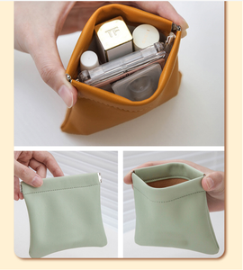 Sacs à bijoux en cuir d'agneau de luxe avec logo personnalisé, pochettes pour pendentifs en PU, sacs à fermeture automatique, pochettes portables - Product Image 3