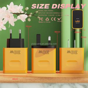 High Quality Fast Charger EU/UK/UK <b>Socket</b> Type <b>C</b> 38W <b>USB</b> Wall Charger PD+QC Charger for Phone 17 16 15 - Product Image 3