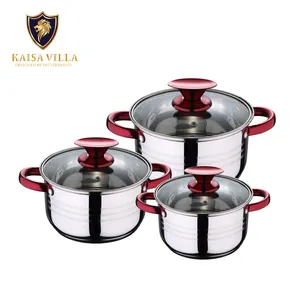 Kaisa vila KV-6607 conjunto de potes de cozinha, potes de aço inoxidável antiaderentes de preço barato para cozinha