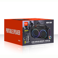 Altavoz Karaoke Inalámbrico Portátil NDR-Q66 con Doble Controlador, Altavoz Estéreo con Bajos Profundos, Woofer HIFI, Luces LED, Altavoces Activos para Fiestas y DJ