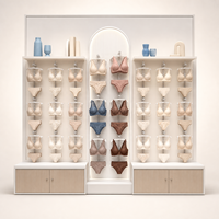 Étagères murales modulaires personnalisées pour présentation de soutiens-gorge, mobilier de présentation pour boutique de lingerie, fabricant d'ameublement de magasin OEM
